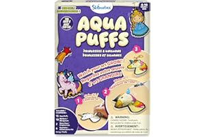 Skillmatics 3D Art Kit - Aqua Puffs Princesses & Unicorns, Mess-Free Paint by Number Craft for Kids, DIY Color & Inflate Acti