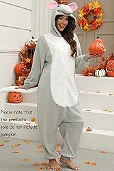 NAMHTOM Adult Rat Onesie Mouse Costume Pajamas Rat