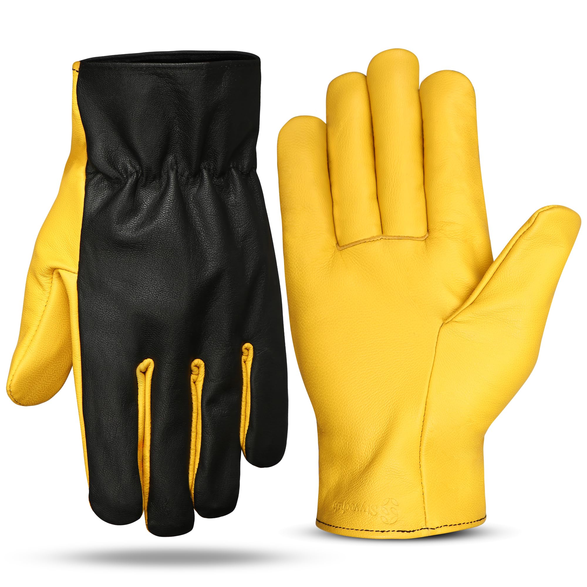 Pure sharp DRY Deluxe Leather Comfortable Gardening Gloves - Gents Size - Luxurious, Durable & Water Resistant - Great Gift for Garden Enthusiasts (L)