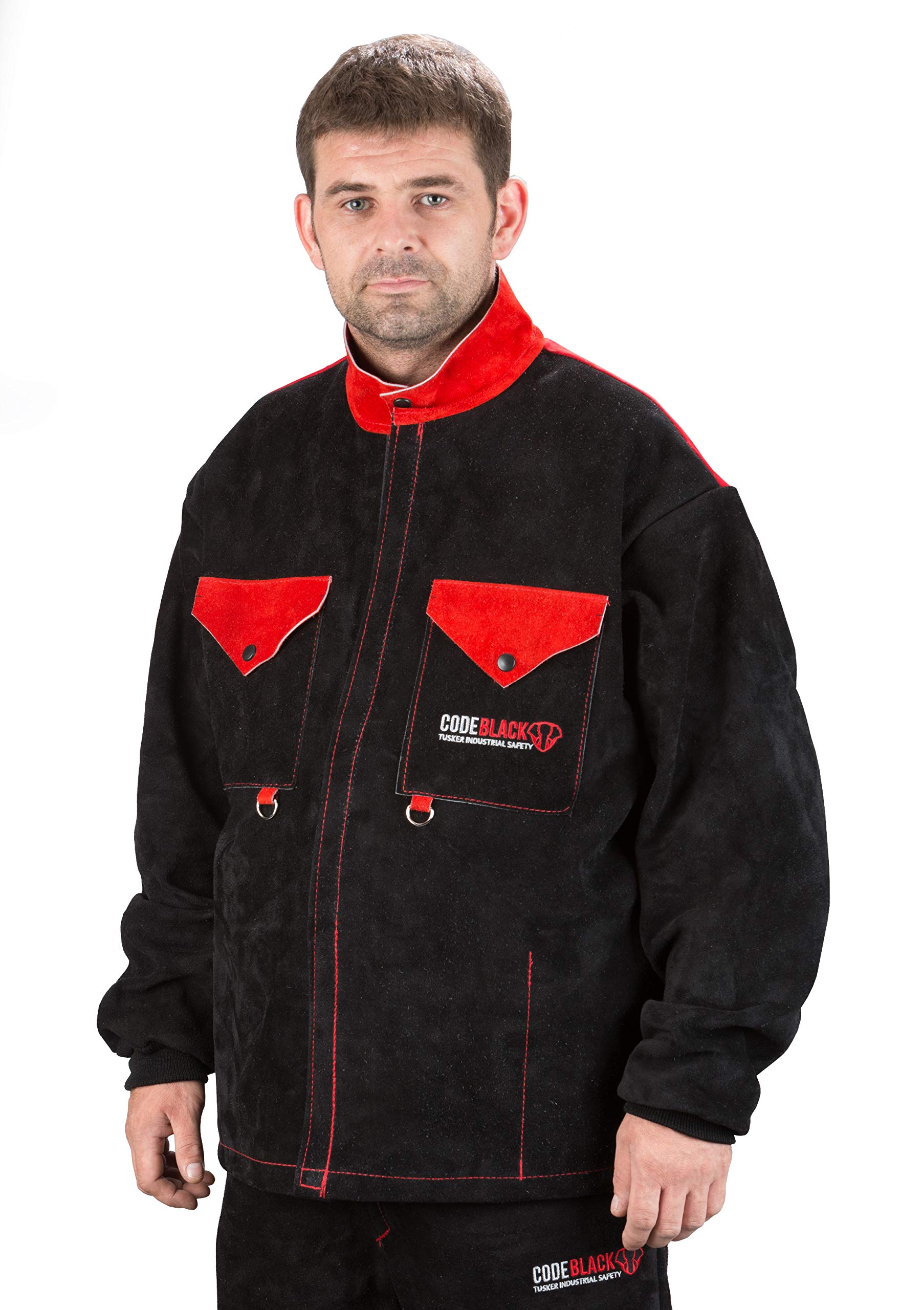 TUSKER INDUSTRIAL SAFETY Welding Jacket, Leather, Premium, Medium