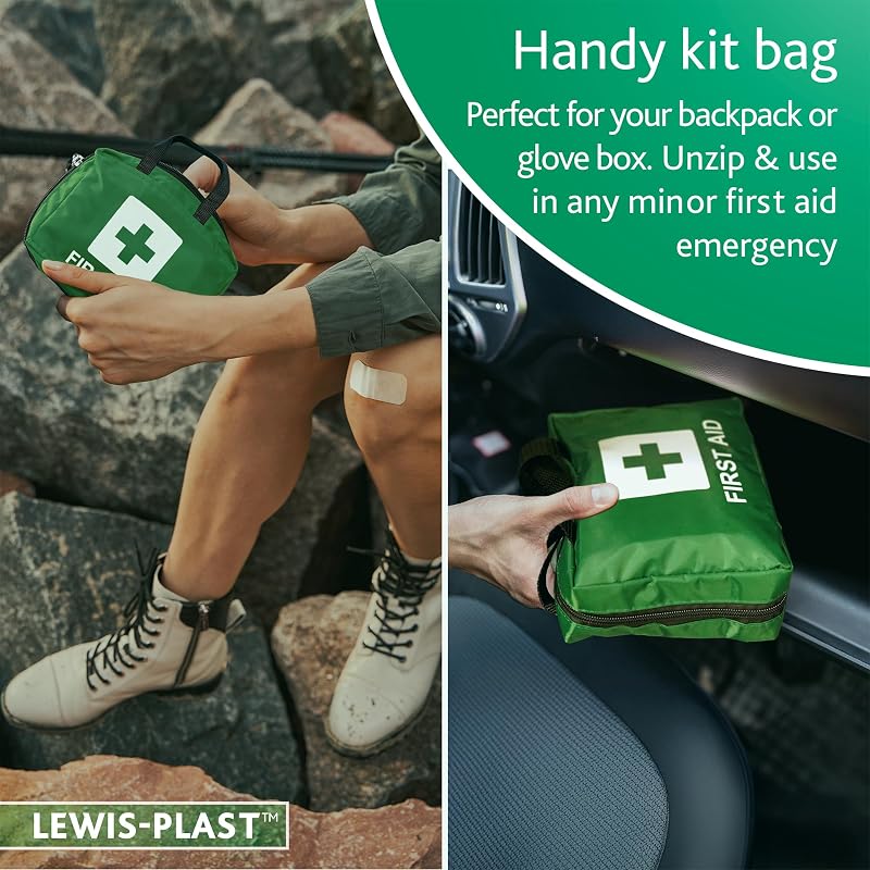 Lewis-plast Trousse De Premiers Soins À Garder Dans Votre Voiture, À La Maison, Au Travail, En Vacances - Comprend L'essentiel Pour Les Situations D'urgence Quotidiennes, 90 Pièces (lot De 1)