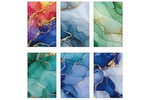 Puocaon Abstract Clay Transfer Paper - 18 Pcs Colorful Marble Art Design Transfer Sheets for Polymer Clay Colorful Earrings Design Jewelry Making