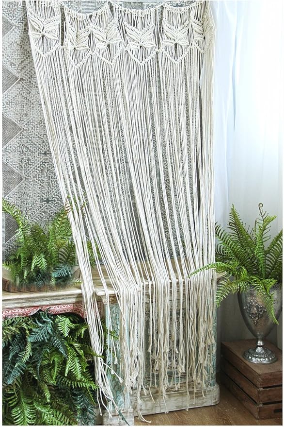 HiPlus Butterfly Macrame Wall Hanging Tapestry Macrame Curtains for Door Window Closet Room Divider Wedding Backdrop Boho Home Wall Decor 33" W x B07B6KC9LH