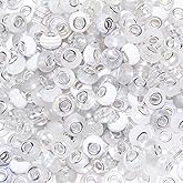 100 Pieces Large Hole Beads, Assorted European Craft Beads White Big Hole Fairy Wands Garden Beads Large Hole Lampwork Spacer Beads for DIY Pens Charms Bracelet Necklace Jewelry Making Supplies