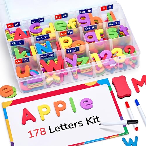 Gamenote Classroom Magnetic Alphabet Letters Kit 178Pcs with Double ...