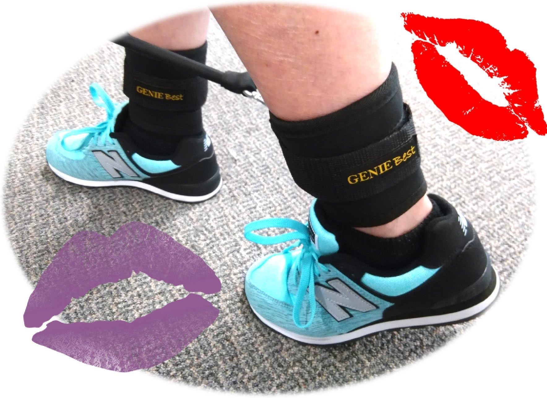 Genie Best #1 Glute Strap Neoprene Maximum Lower Body Results When Used Ankle Straps for Cable Machines, Cables, Weightlifting and Fitness. Ankle Support Hiking. Great for Butt, Leg & Daily Exercises