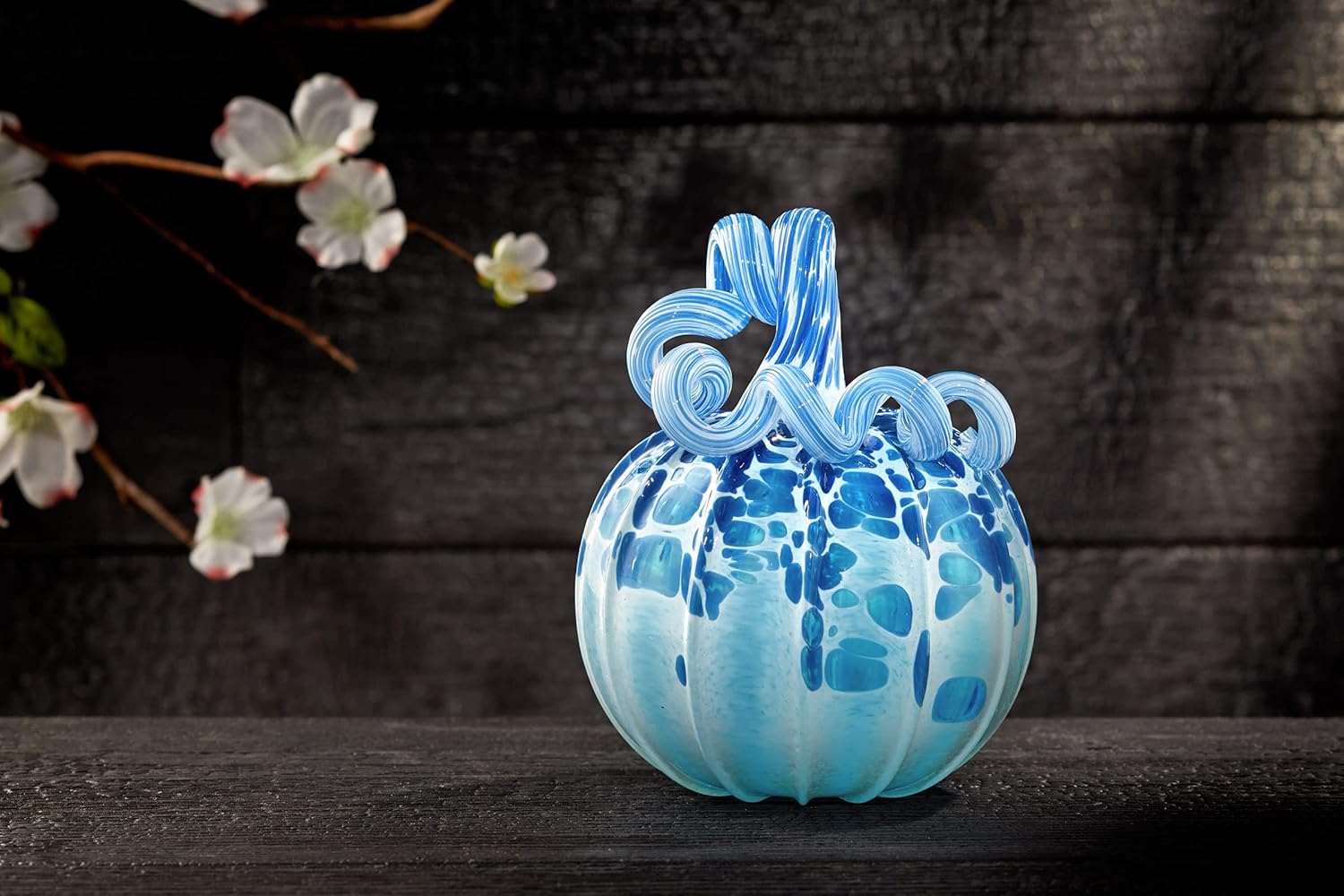 Mixed Media - Sea Breeze Glass Pumpkin With a Signed Artist's Collector's Tag