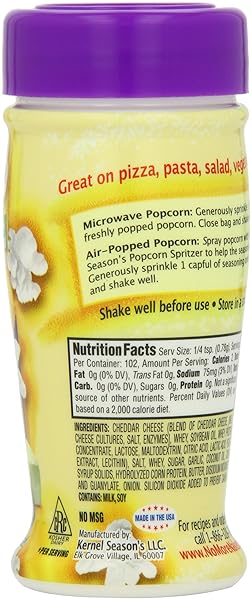 KERNEL SEASON’S POPCORN SEASONING, PARMESAN & GARLIC, 2.85 OUNCE