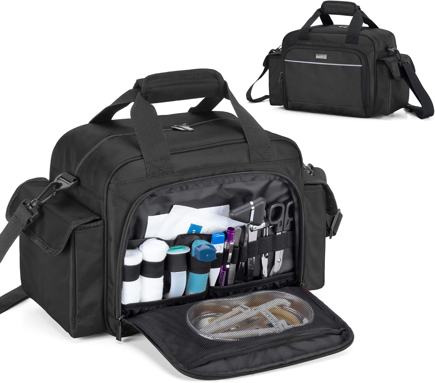 Trunab Medical Bag Empty, Home Health Nurse Bag, Portable Medical Supplies Shoulder Bag for Hospice Home Visit