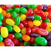 Assorted Fruit Jelly Beans 1 lb Bulk Jumbo Extra Large Chewy Sweet Candy | Classic Rainbow Assortment Bite Size Juicy Strawberry Sherry Lemon Lime Grape Orange