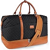 Weekender Bag, Large Travel Duffel Bag for Women, Carry on Overnight Bag with Shoe Compartment and Toiletry Bags