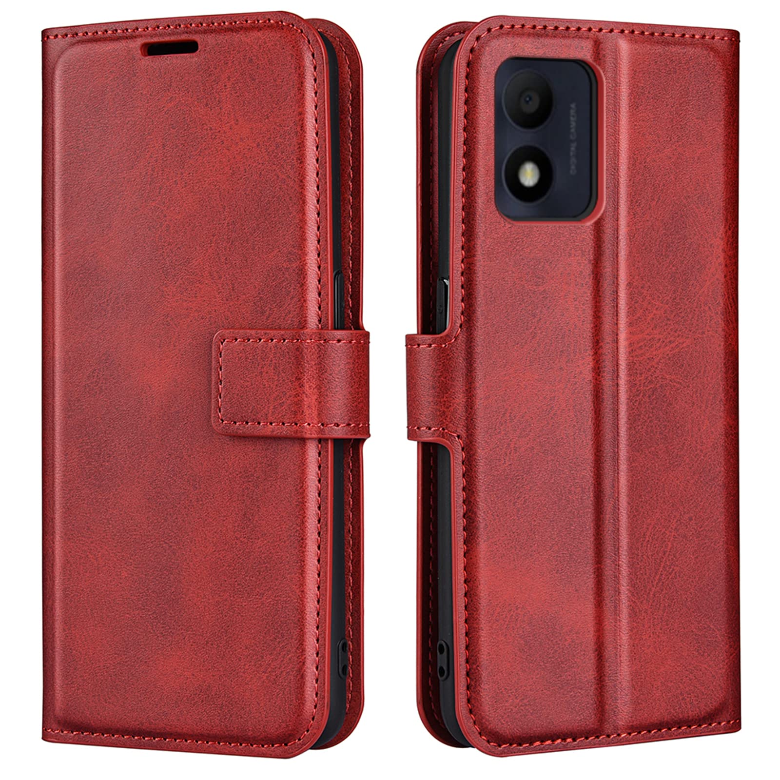 Kezaizhe Flip Case For Alcatel 1B 2022 Wallet PU Leather Magnetic Protective Mobile Phone Case for 1B 2022 Alcatel Folio Book Cover (Red)