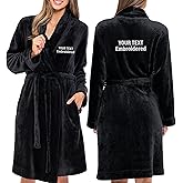 TEEAMORE Personalized Plush Robe for Women - Custom Embroidered Ladies Robe