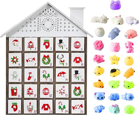 Amazon Co Jp M Mingle 木製クリスマスアドベントカレンダー 子供用 引き出し付き 25個のおもちゃフィラー ユニークな木製クリスマスカウントダウン アドベントカレンダー 引き出し付き 男の子 女の子 ティーン用 ホーム キッチン