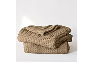 Viva Maison Premium Waffle Bath Sheet Towels Pack of 2 Extra Large 35x71 inch - 100% Turkish Cotton, Waffle Weave, Quick Dry, Lint Free, Light, Thin, Oversized Bath Towel (Brown, Set of 2 Bath Towels)