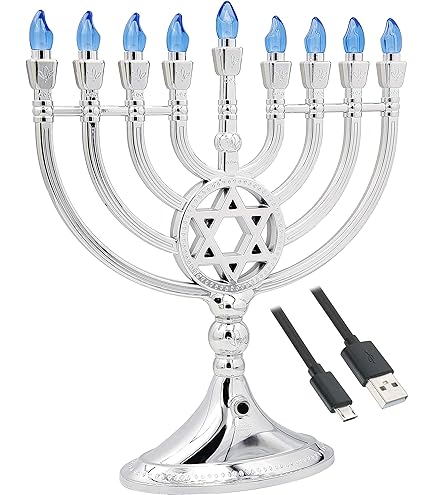 Amscan Hanukkah Table Decorating Kit - 4-Piece Menorah & Dreidel Centerpiece Set, Blue & Silver - View #6
