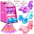Princess Dress Up Toys 3-6 Years Old Girls' Gift Set, Princess Dress Up Shoes Set Include Toddler Jewelry Boutique Kit, Skirts 3 Pairs of Princess Dress Up Shoes, Pretend Role Play Gift Toy for Girls
