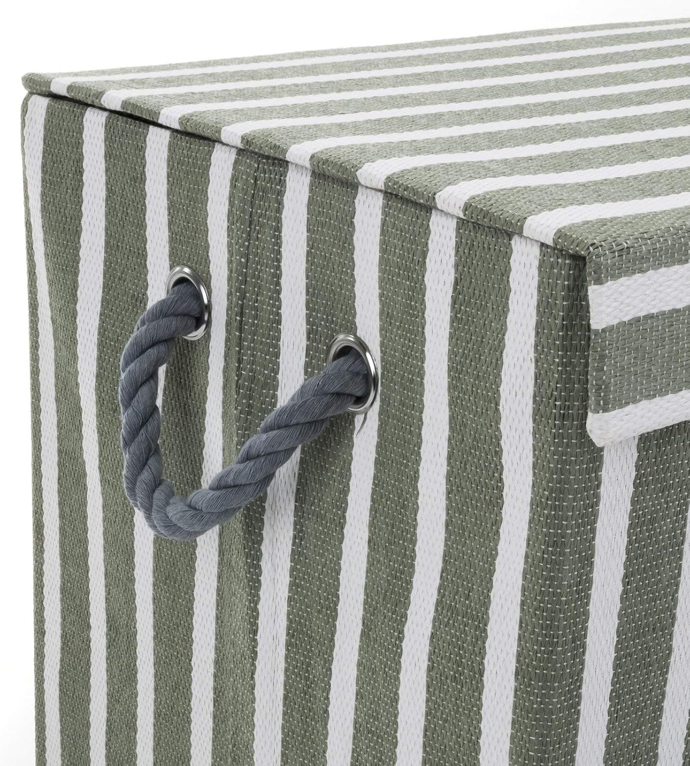 Minky Fabric Laundry Basket, Clothes Hamper Basket, Foldable Laundry Basket with Lid, Velcro & Canvas with Waterproof Lining - Image 4