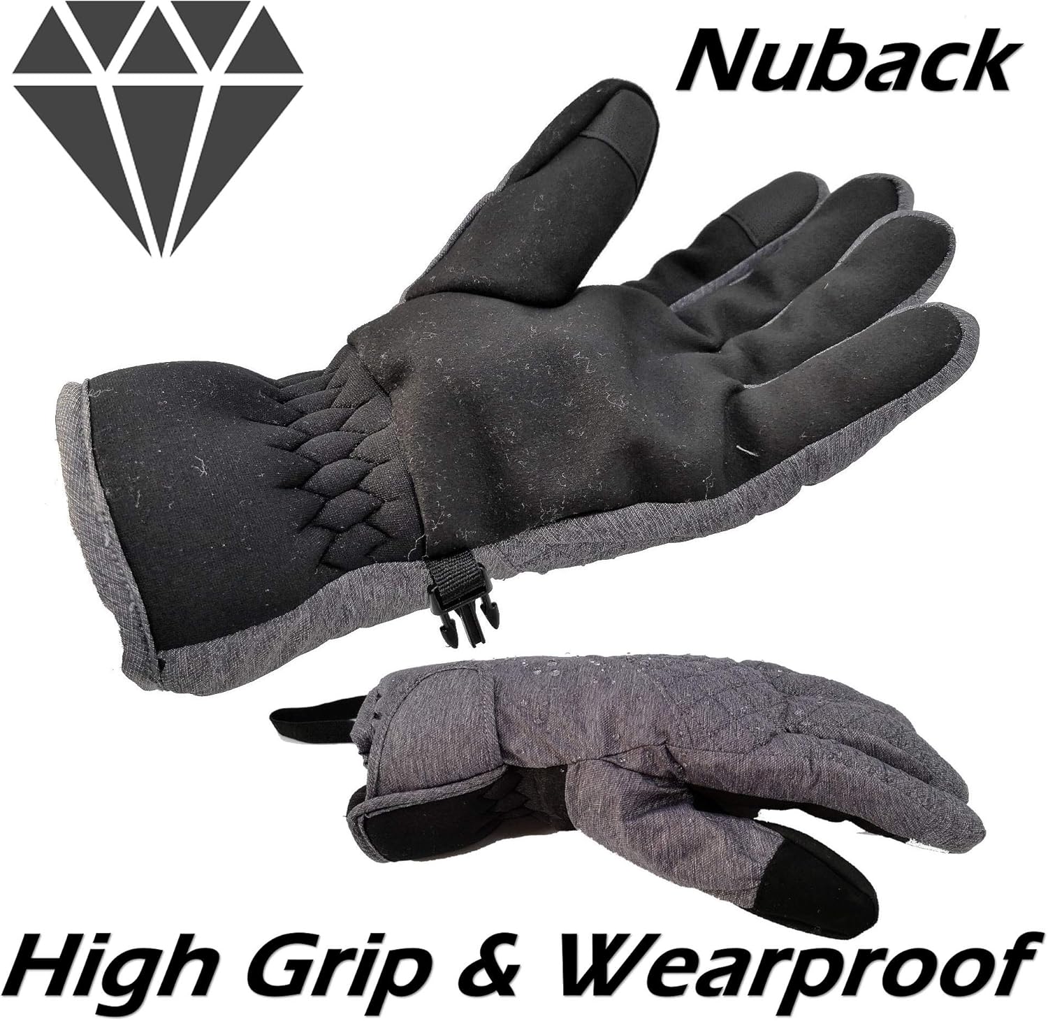 HIGHCAMP Winter Ski Snow Mittens for Women - Warm Waterproof Gloves with Drawstring for Cold Weather - Snowboarding, Skiing, Shoveling & More Outdoor Sports : Clothing