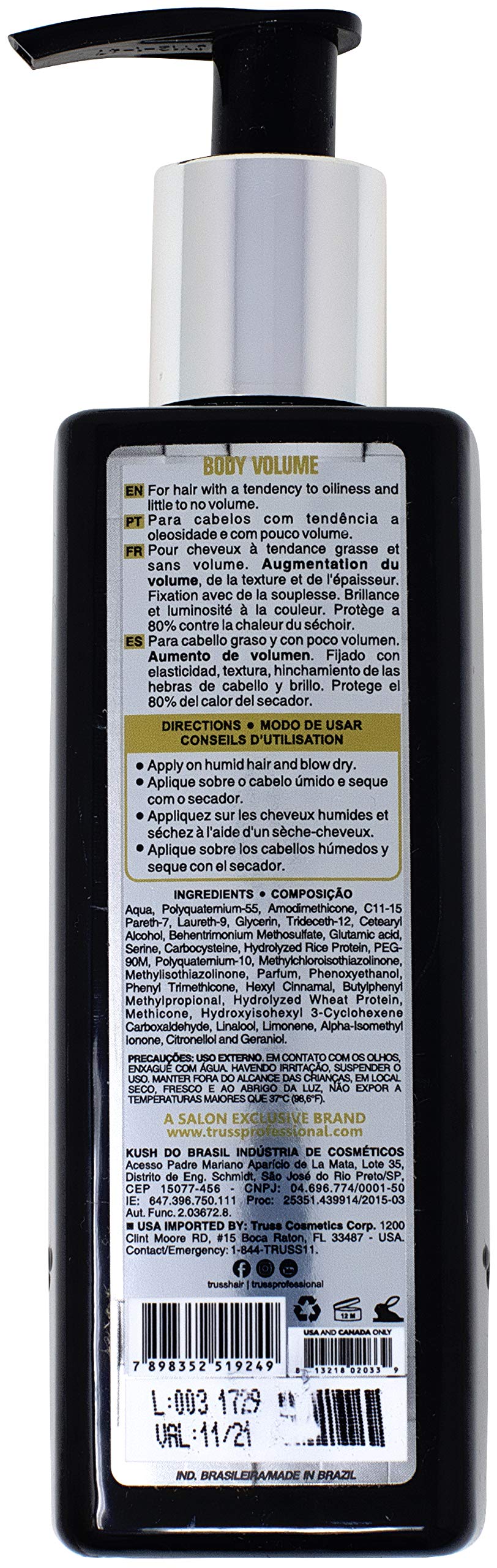 Truss Body & Volume - Weightless, Heat Activated Cream for Volume and Texture to Thin, Oily Hair Types - Light to Medium Hold with Elasticity, Hair Thickening & Shine (8.45oz)