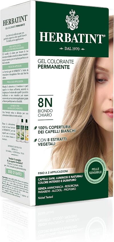 Herbatint Hair Dye 8N Light Blonde Permanent Herbal Colour Gel