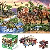 Jumbo Floor Puzzle for Kids,48 Piece Swamp Dinosaur Jigsaw Puzzle Ages 3-8 | Thick Cardboard Swamp Dinosaur Puzzle for Preschool Learning, Toddlers Ages 3-8, 35x24 in Completed,Gift for Boys and Girls