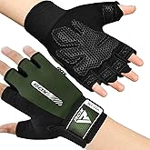 RDX Weight Lifting Gloves Gym Fitness Workout, Anti Slip Padded Full Palm Protection, Ultra Ventilated, Bodybuilding Strength Training HIIT WOD Exercise, Half Finger Men Women Cycling Rowing Climbing