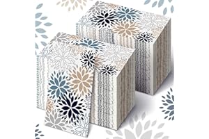 Karenhi 200 Pcs Floral Hand Paper Towel 2 Ply Dahlia Flower Guest Napkins Spring Guest Paper Napkins for Bathroom Disposable Hand Towels for Wedding Bridal Baby Shower Birthday Party