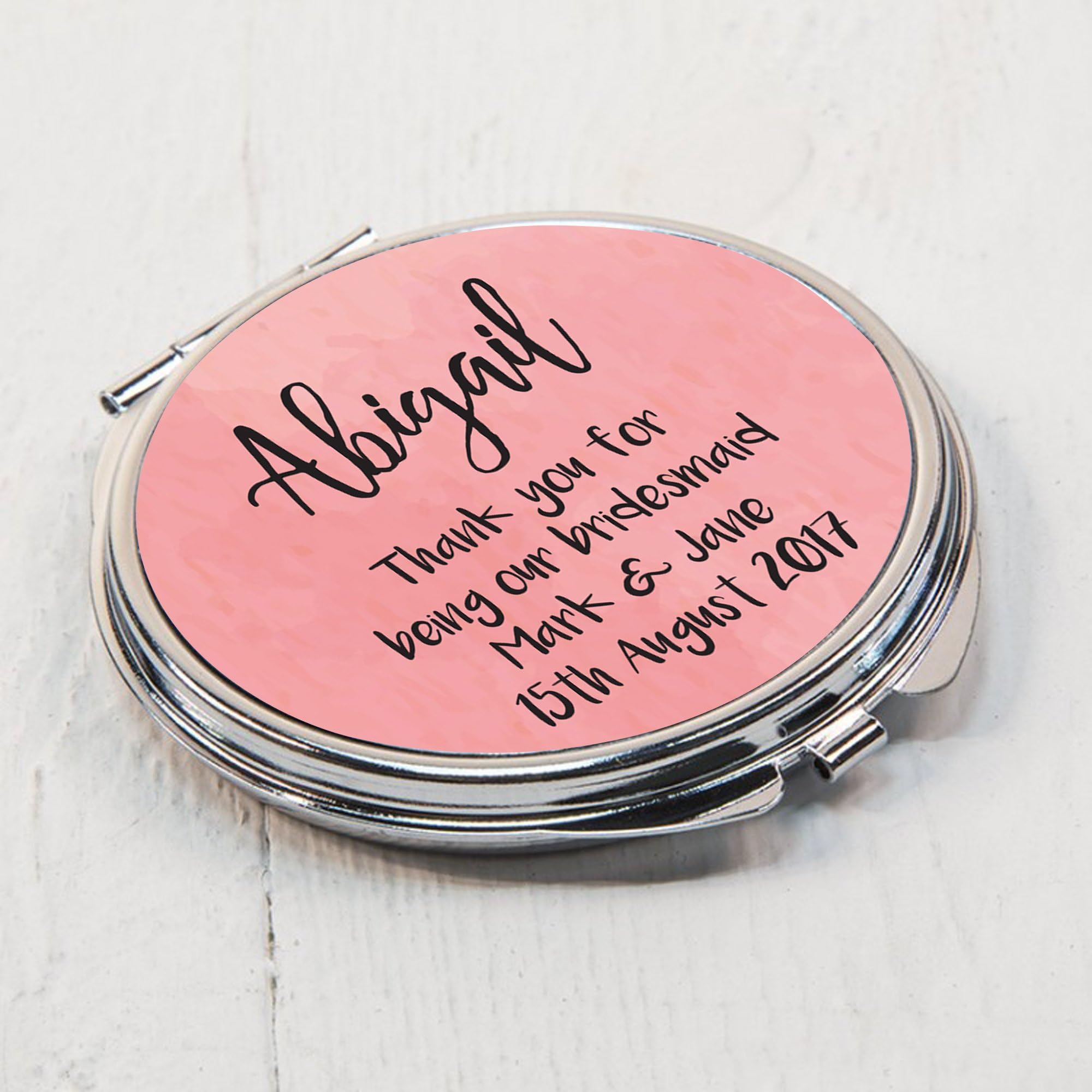 Signature gifts Personalised Pink Round Compact Mirror