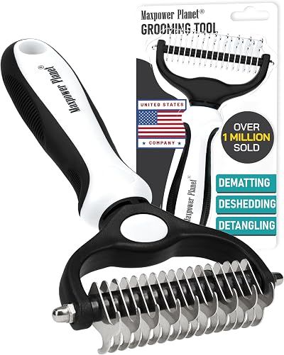 Maxpower Planet Double Sided Pet Grooming Brush Dematting Undercoat Rake