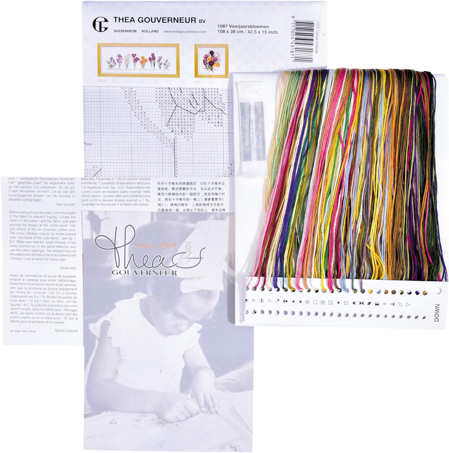 Thea Gouverneur, Counted Cross Stitch Kit, Bulbs, Aida, 16 Count, Embroidery Kit for Adults - Image 4
