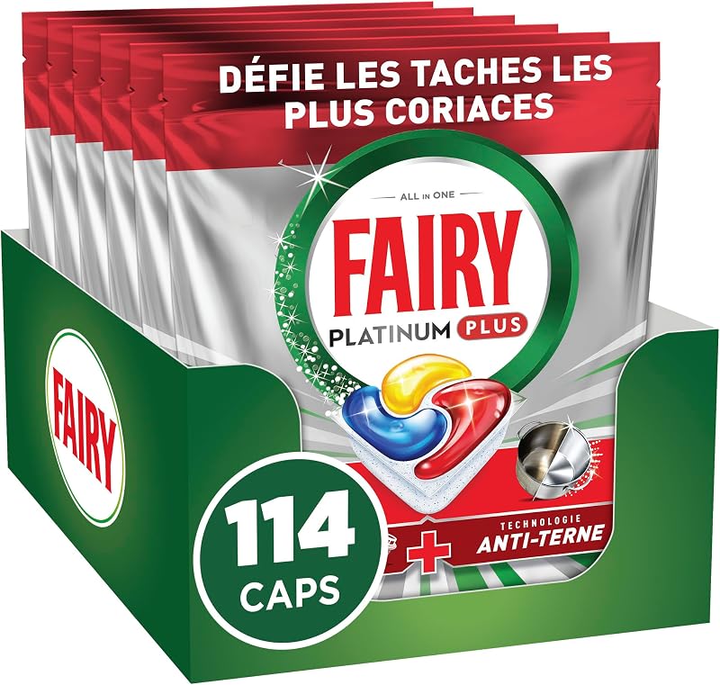 Platinum Plus Tablettes Lave-vaisselle Tout-en-1 Parfum Citron x114