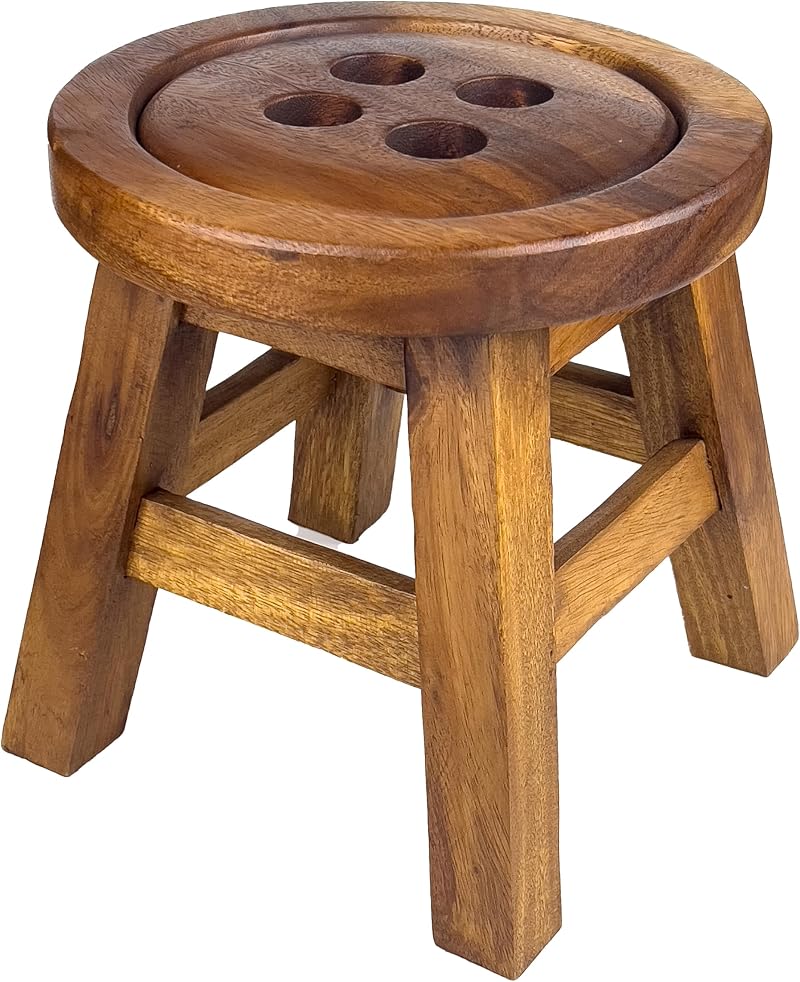 Crafty Artisan Kids Wooden Stools - Handcrafted & Hand Painted