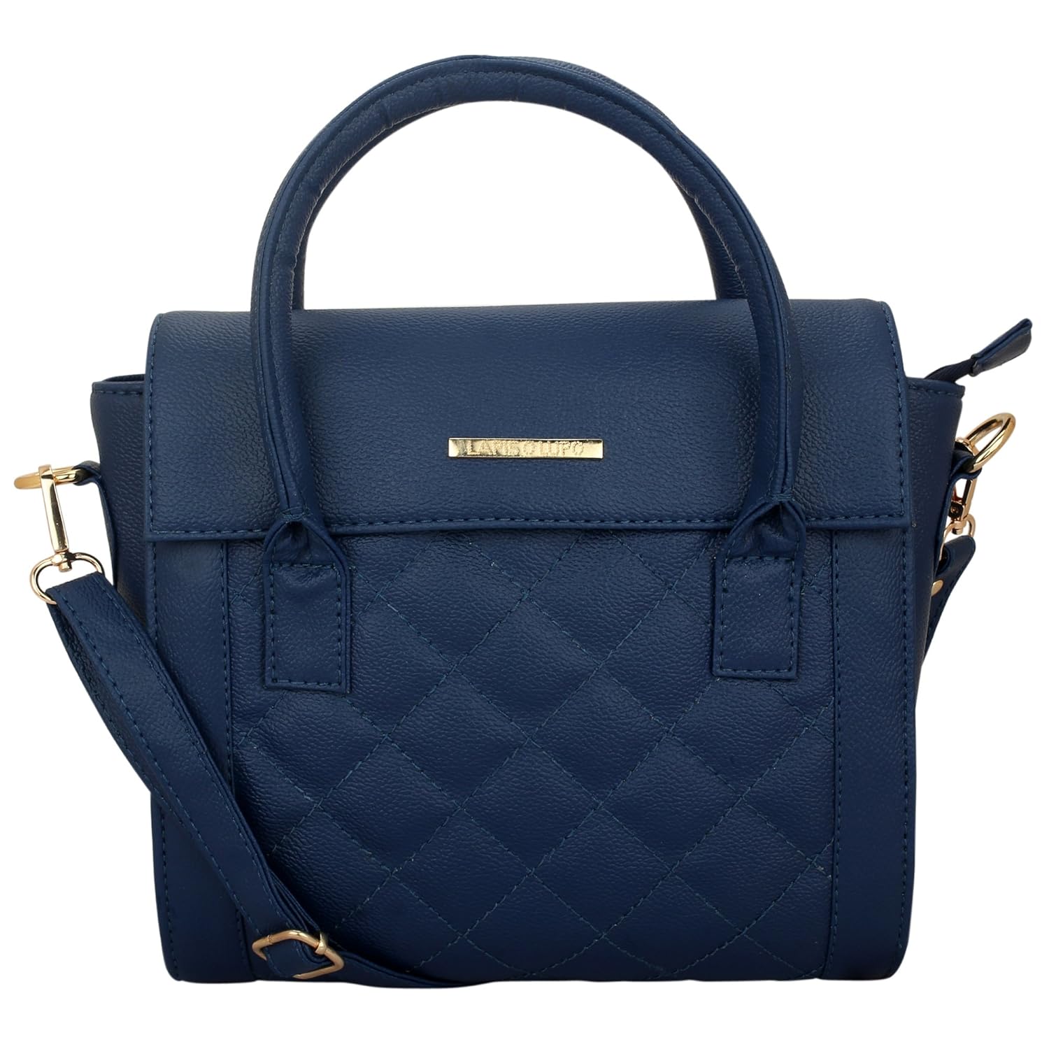 lapis o lupo women's pu handbag (blue, llhb0024bl)