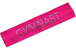 FUNNY GIRL DESIGNS Gymnast Rhinestone Cotton Stretch Gymnastics Headband for Girls, Teens and Adults - Gifts for Gymnastics
