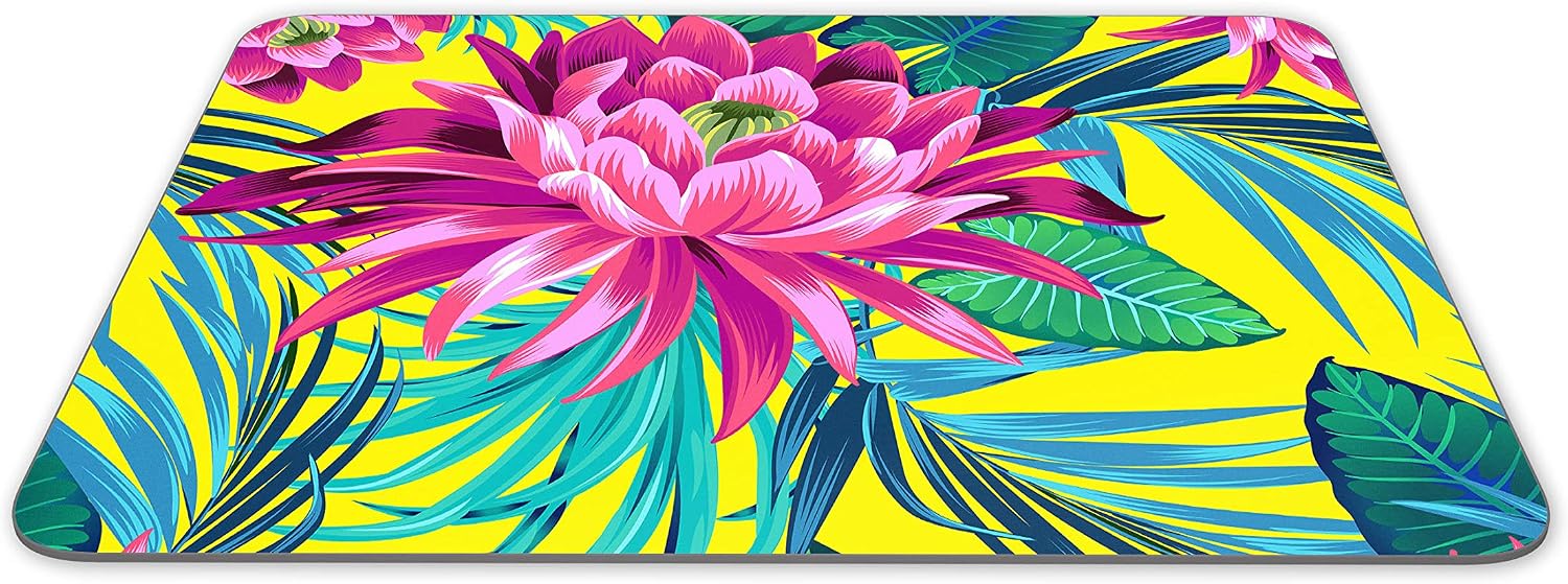 Destination Vinyl Ltd Beautiful Tropical Flower Mouse Mat Pad - Palm Leaf Pink Computer PC #14722, Multicolor - Image 3