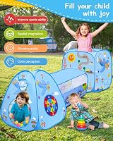 MAIKEHIGH Kids Play Tent and Tunnel 3 in 1 Ball Pit Indoor Outdoor view 5