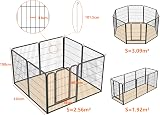 HOMIDEC Dog Pen 8 Panel 100cm High with Door, Indoor Outdoor Pet Exercise view 4