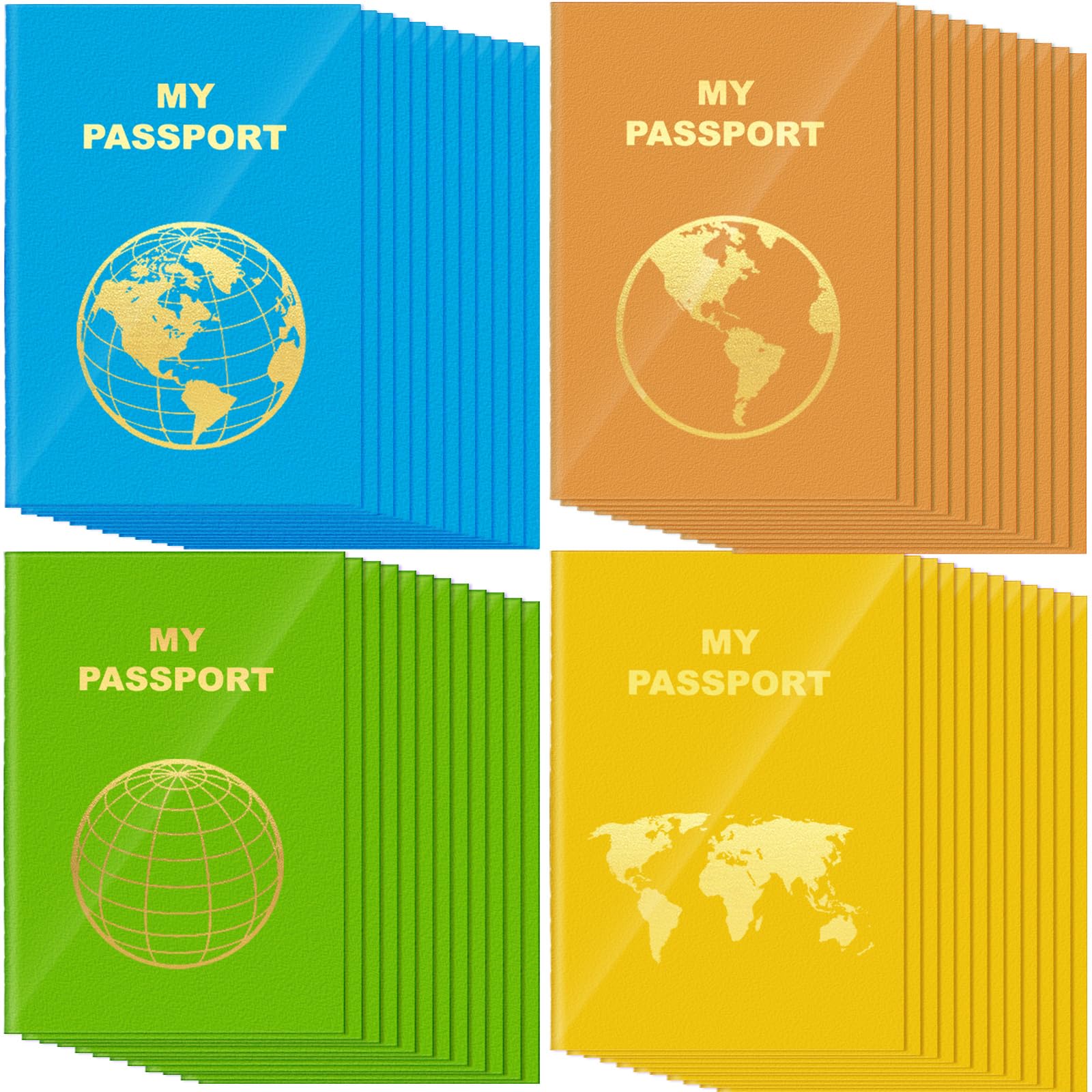 Photo 1 of Lincia 48 Pcs Blank Passport Notebook Fake Passport Book Travel Journal Book Bulk Coloring Travel Airplane Activity Decor Projects(Bright Color)