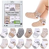 Mother's Choice Organic Cotton Baby Socks 0-6 Months - 12 pairs Soft and Cozy Newborn Gap Socks for Boys & Girls, Gentle Infant Wear, Ideal Baby Gift for Everyday Comfort for Babies