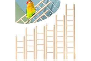 Kigeli 6 Pcs Wood Step Ladder for Bird, Hanging Bird Ladder Parrot Step Cage Hanging Climbing Toys for Parakeets, Parrots, Cockatoo and Lovebirds