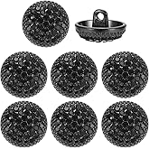 YELARXI Rhinestone Buttons, Sew on Rhinestone Button Metal Round - Fitting for (Clothing - Decoration - DIY Crafts - Sewing Accessories - Wedding) 8 Pcs & 15mm & Black/Black