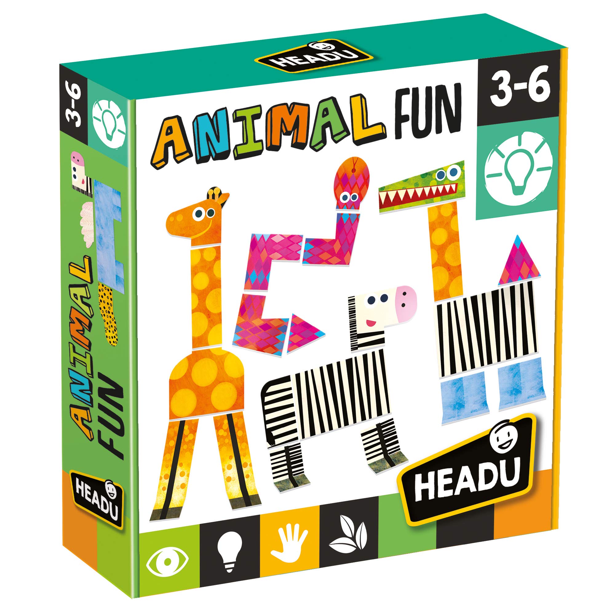 HEADU | Montessori Animal Fun - quirky animal characters to assemble | Educational Games & Puzzles | Ages 3-6 years