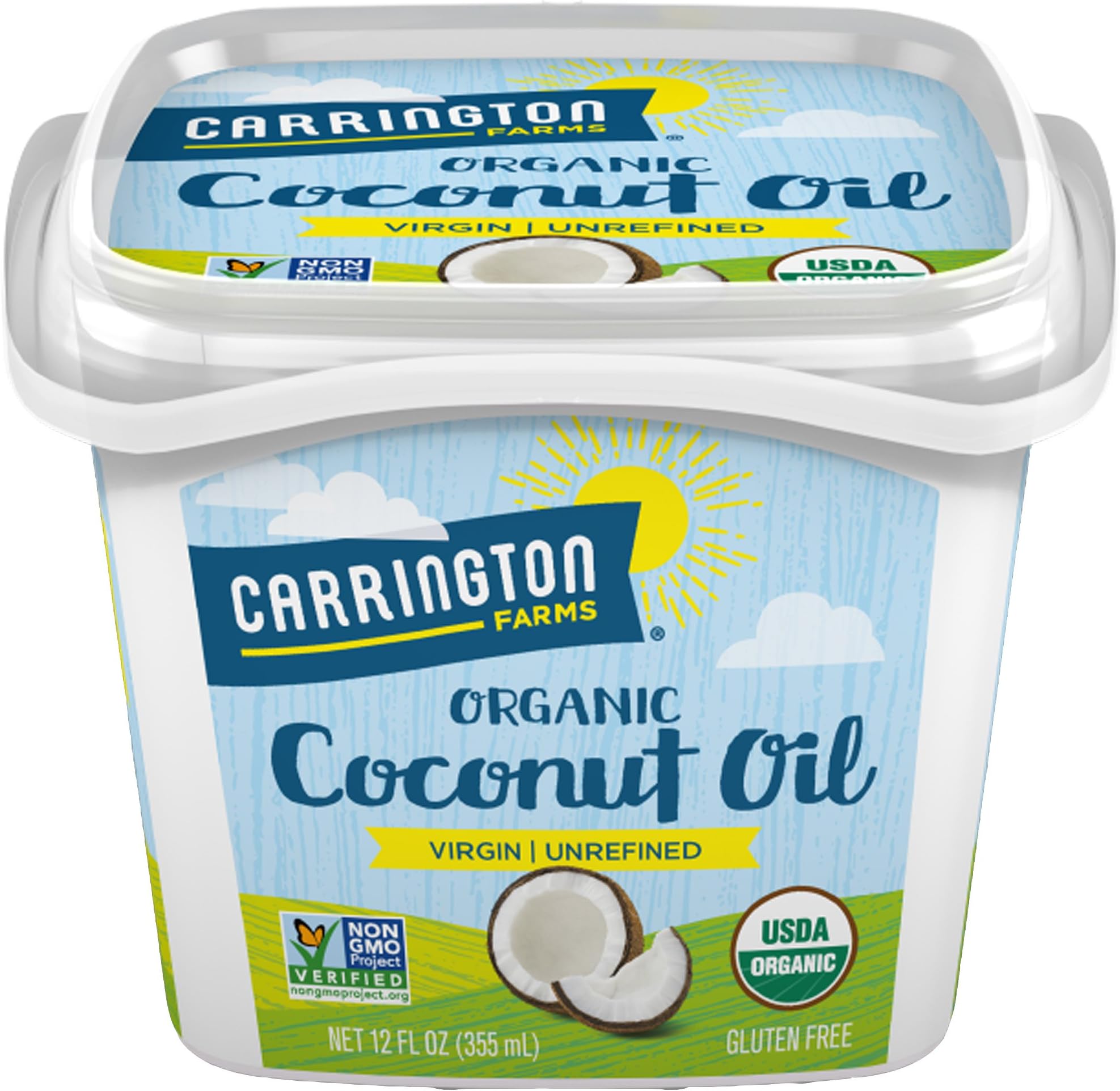 Carrington FarmsCoconut Oil, Pure, Unrefined, Cold Pressed, 12 oz (340 g)