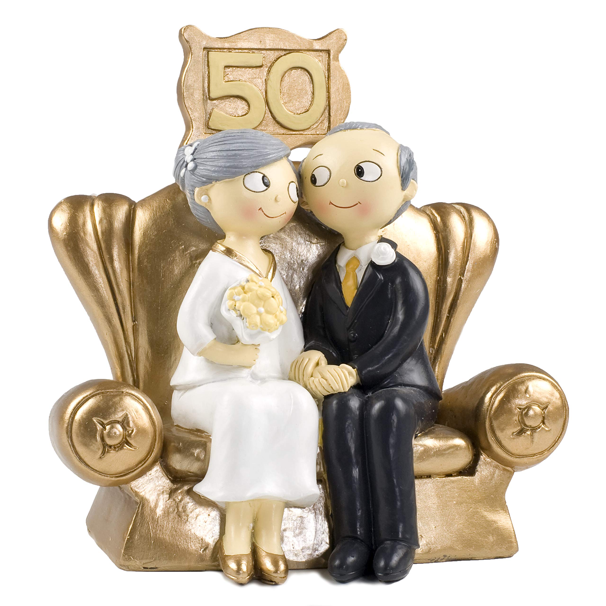 Mopec Pop&Fun Golden Wedding Cake Figurine 16x16.5cm, Acrylic, Gold, One Size