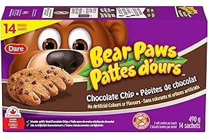 Bear Paws Chocolate Chip Cookies - Soft Cookie Snack Packs, School Snacks, Made With Real Chocolate Chips, Peanut Free, Famil