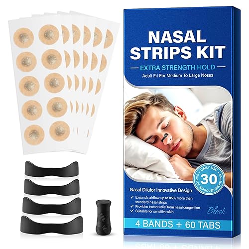 Magnetic Nose Strips 60 Count Magnetic Nasal Strips Nose Magnet for Breathing Anti Snoring Devices - Reduce Snoring, Improve Sleep Quality Skin Friendly