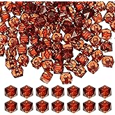 PATIKIL 8mm Acrylic Cube Faceted Beads, 300 Pcs Square Diamond Beads Loose Spacer Beads for Jewelry Making Bracelet Necklace Earrings Wind Chimes Craft, Brown