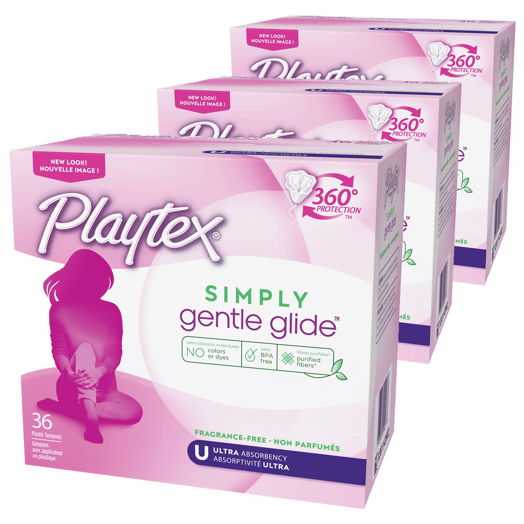 Playtex Simply Gentle Glide Multipack Unscented Tampons, Super & Super Plus