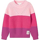 Girls' Sweaters Color Block Pullover Jumper Knit Long Sleeve Rainbow Sweaters Kids Crewneck Casual Jumper